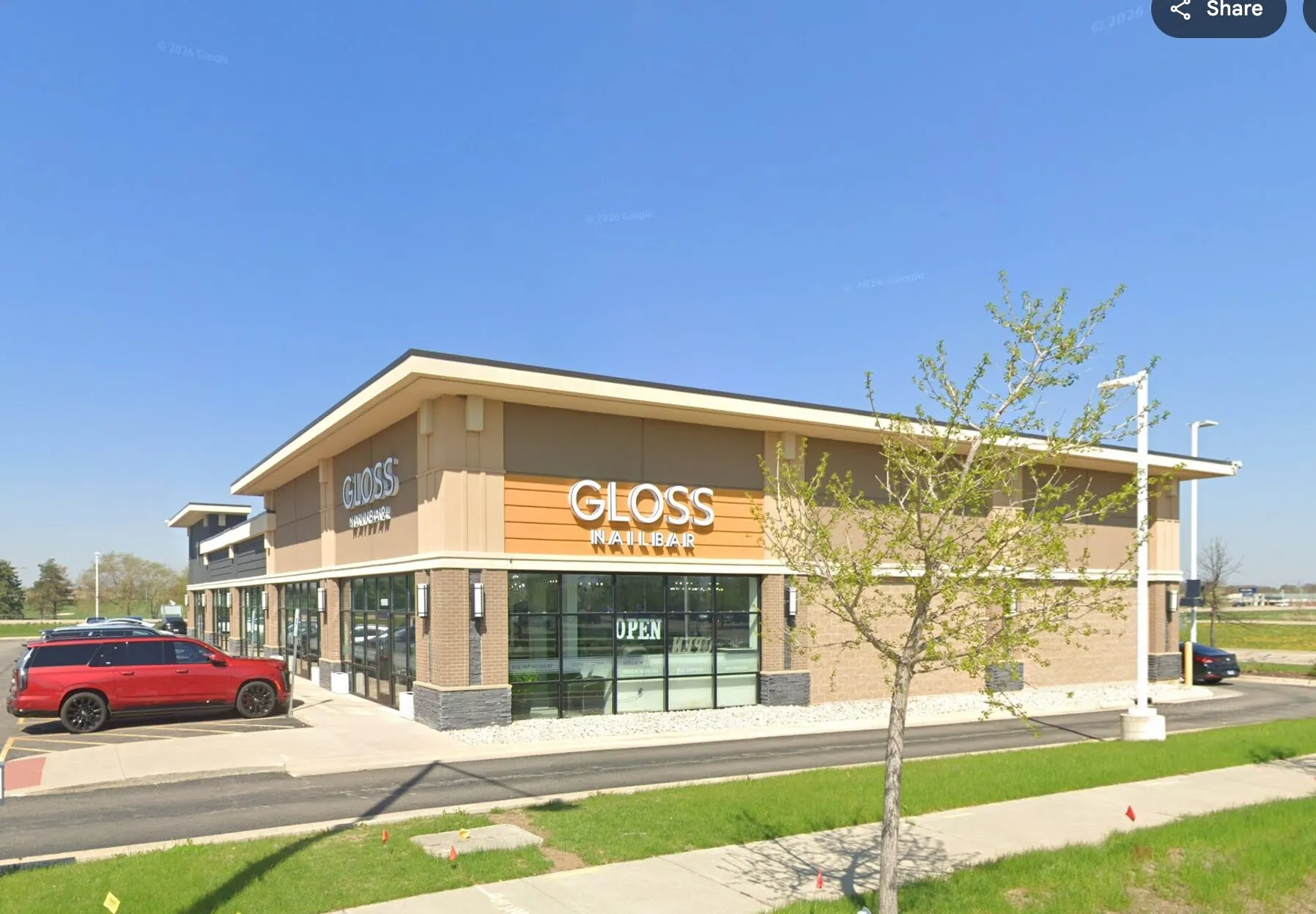 Exterior of Gloss Nail Bar on McFarland Road, Rockford, Illinois